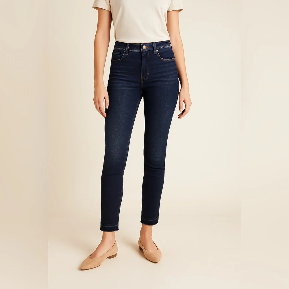 Pilcro by Anthropologie High Rise Cigarette Jeans Dark Wash Straight Leg 28